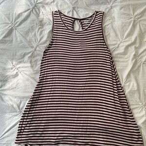 Striped Tank Top - Maroon and White